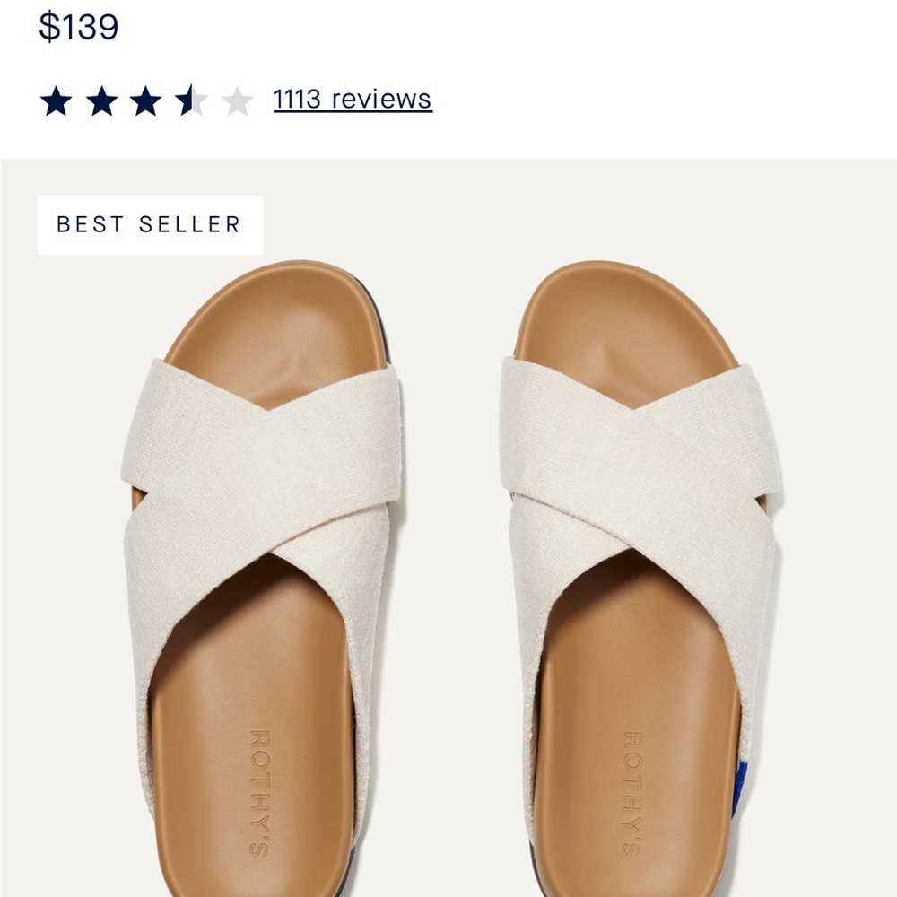 Rothy's Cream Sandals with Minimalist Design